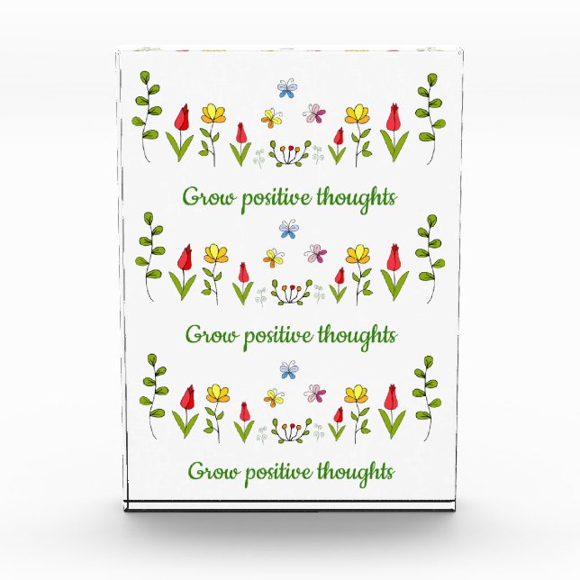 Bloque Para Fotos Crecer pensamientos positivos flores (Anverso)