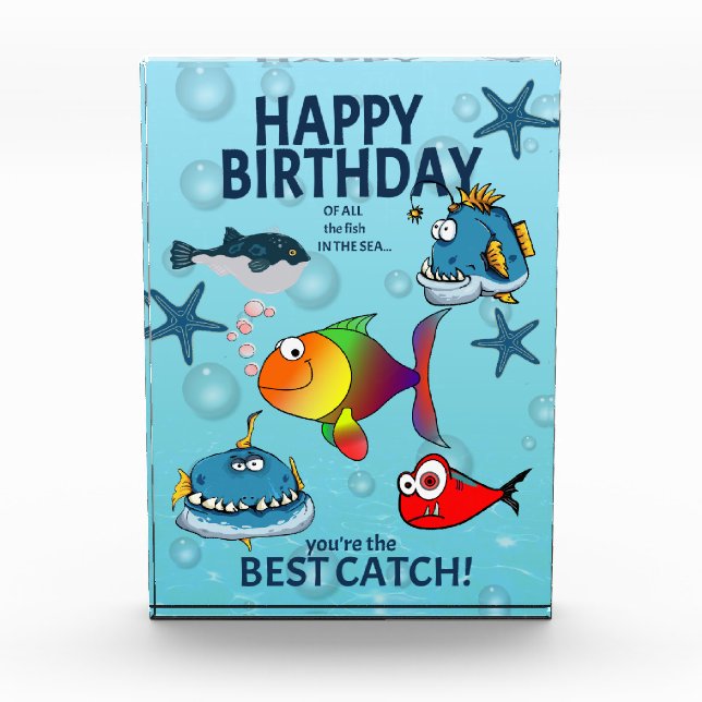 Bloque Para Fotos Cumpleaños de pez divertido (Anverso)