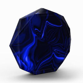 Bloque Para Fotos Curvas azul oscuro y claras con fondo oscuro.