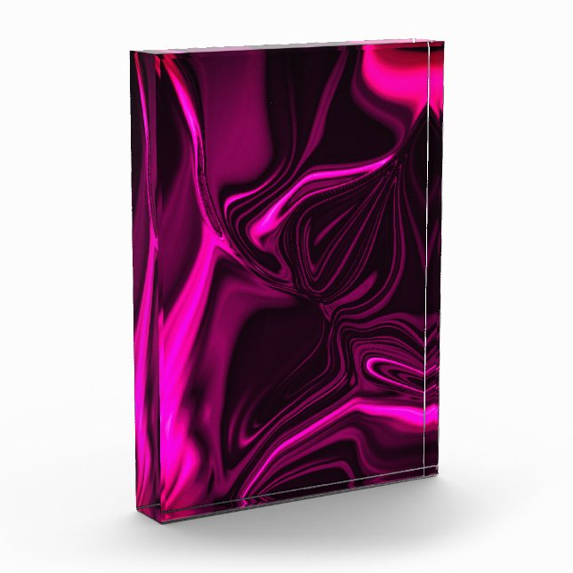 Bloque Para Fotos Curvas y ondas fondo rosado oscuro. (Izquierda)