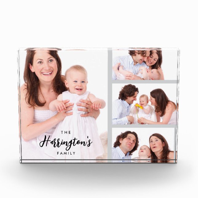 Bloque Para Fotos Custom 4 Family Photos Collage Rectangle Frame (Anverso)
