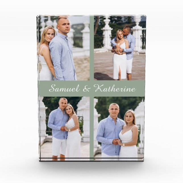 Bloque Para Fotos Custom 4 Photo Collage Script Names Photo Block (Anverso)