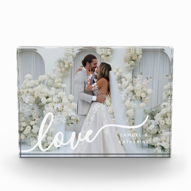 Bloque Para Fotos Custom Couple Love Script Photo Block (Anverso)