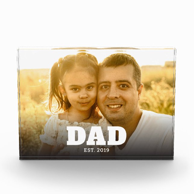 Bloque Para Fotos Custom Dad Established Modern Bold Text Photo (Anverso)