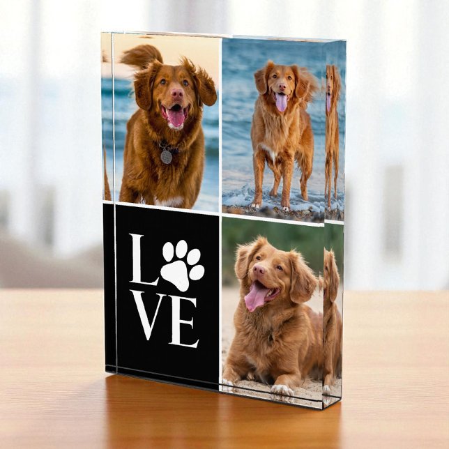Bloque Para Fotos Custom Dog Lover Name Photo 3 Collage Photo Block (Subido por el creador)
