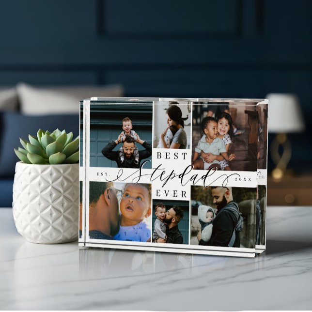 Bloque Para Fotos Custom Family Photo Collage Gift Best Stepdad Ever (Custom Family Photo Collage Gift Best Stepdad Ever)