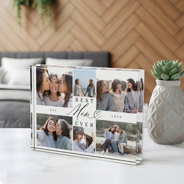 Bloque Para Fotos Custom Family Photo Collage Gift for Best Mom Ever (Custom Family Photo Collage Gift for Best Mom Ever)