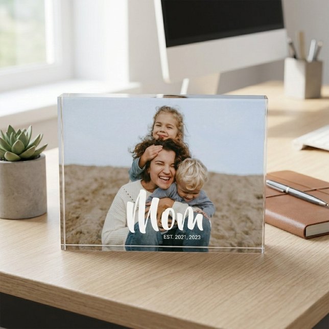 Bloque Para Fotos Custom Mom Established Modern Script (Custom Mom Established Modern Script Photo Block)