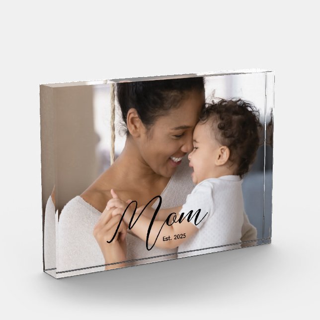 Bloque Para Fotos Custom Mom Established Modern Script Photo (Izquierda)