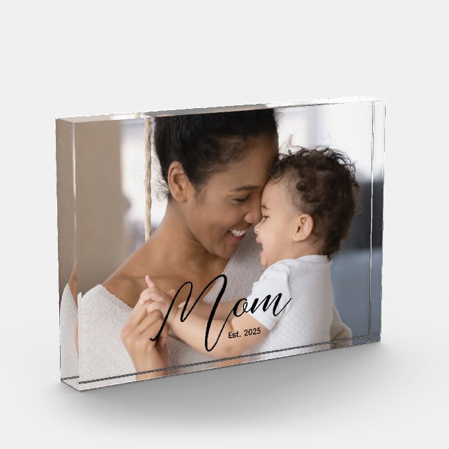 Bloque Para Fotos Custom Mom Established Modern Script Photo (Izquierda)
