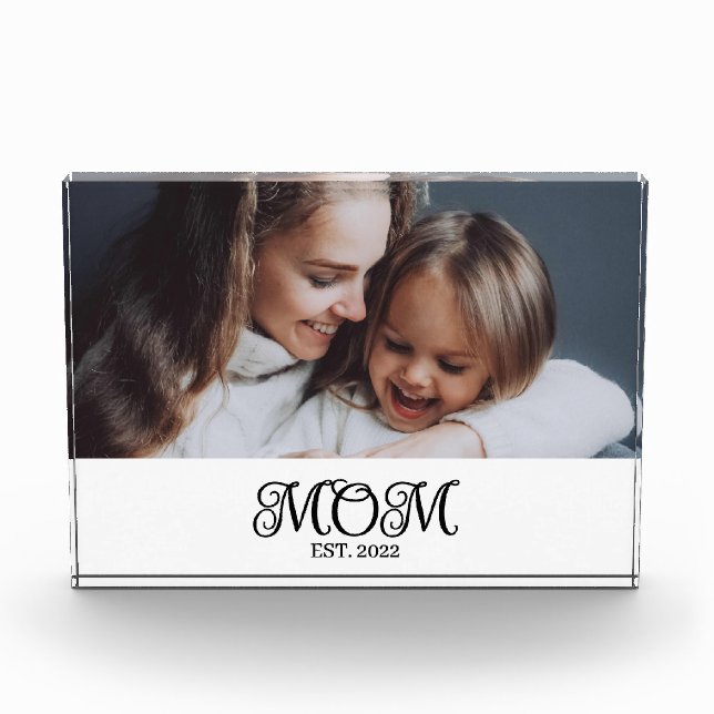 Bloque Para Fotos Custom Mom Established Modern Script Photo Block (Anverso)
