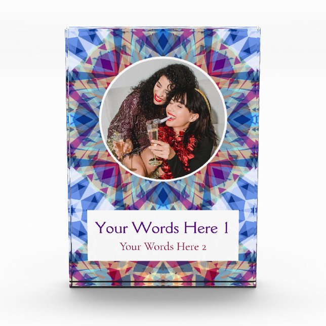Bloque Para Fotos Custom Winter Blue Purple Red Star Christmas Gift (Anverso)