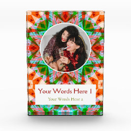 Bloque Para Fotos Custom Winter Red Merry Green Star Christmas Gift