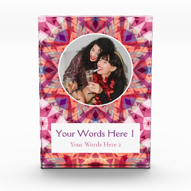 Bloque Para Fotos Custom Winter Red Pink Purple Star Christmas Gift (Anverso)