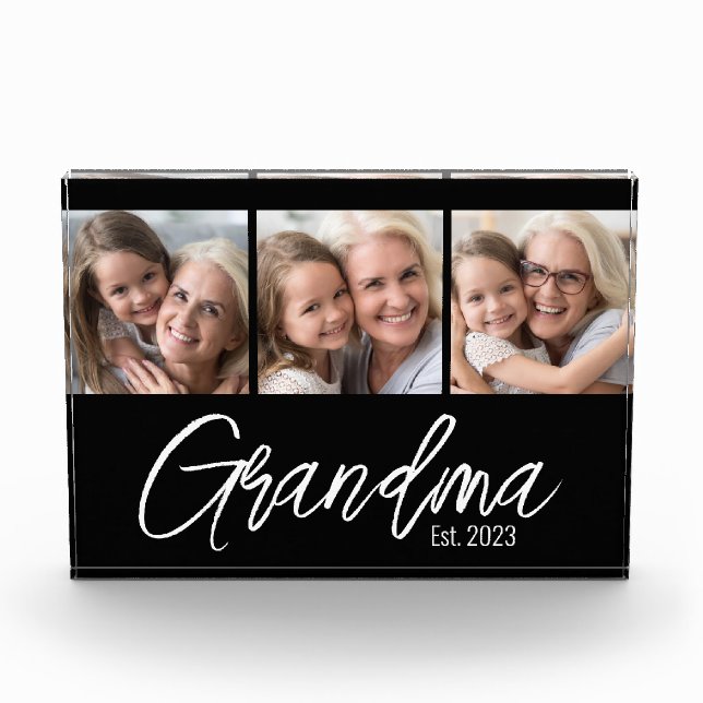 Bloque Para Fotos Customizable Grandma Established Year 3 Picture (Anverso)