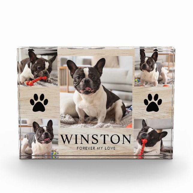 Bloque Para Fotos Customizable Pet Dog Memorial Keepsake (Anverso)