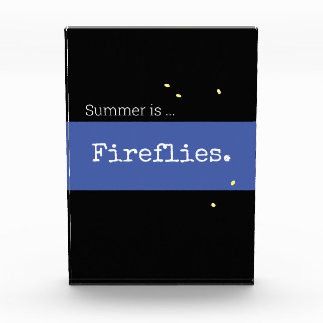 Bloque Para Fotos Cuta nostálgica "El verano es luciérnagas" Texto e (Anverso)