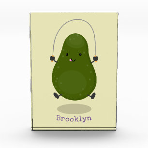 Bloque Para Fotos Cute aguacate salto cuerda personalizado ilustraci