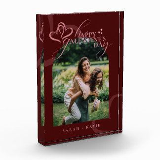 Bloque Para Fotos Cute Minimal Modern Maroon Script Galentine's 