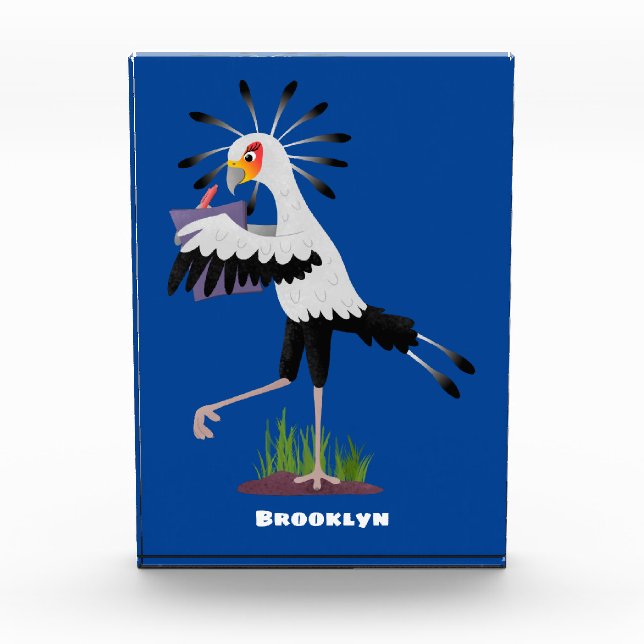 Bloque Para Fotos Cute secretary bird writing notes cartoon (Anverso)