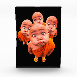 Bloque Para Fotos Cute Young Monk Minimalista Túnica Naranja