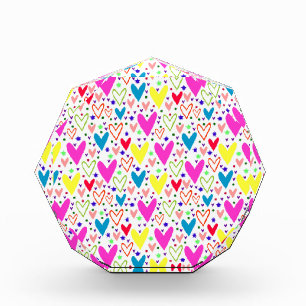 Bloque Para Fotos Cuto colorido patrón de corazones Funda-Mate iPhon