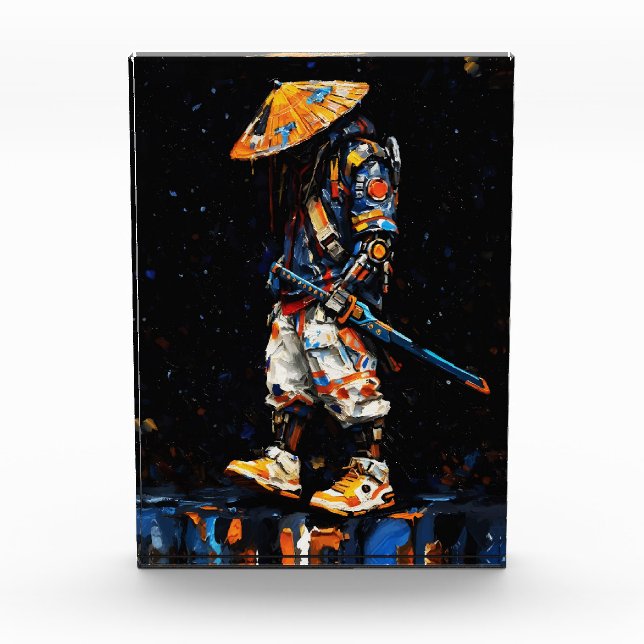 Bloque Para Fotos Cyber Ninja Palette Knife Neon Orange Impasto (Anverso)