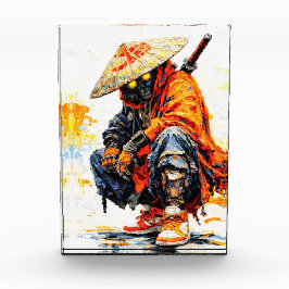Bloque Para Fotos Cyber Samurai Palette Knife Neon Orange Impasto