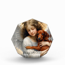 Dachshund conmemorativo con Angel Personalizado