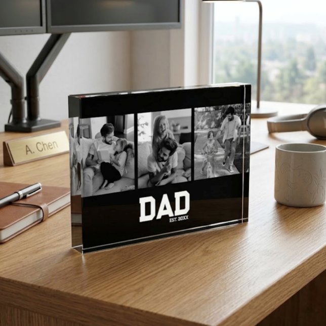 Bloque Para Fotos Dad Est 3 Photo Black & White Year Father's Day  (Subido por el creador)