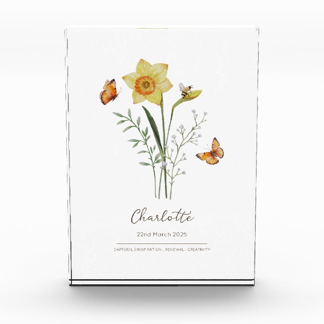 Bloque Para Fotos Daffodil Birth Month Flower (Anverso)