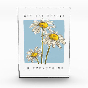 Bloque Para Fotos Daisy Flowers Beauty Slogan