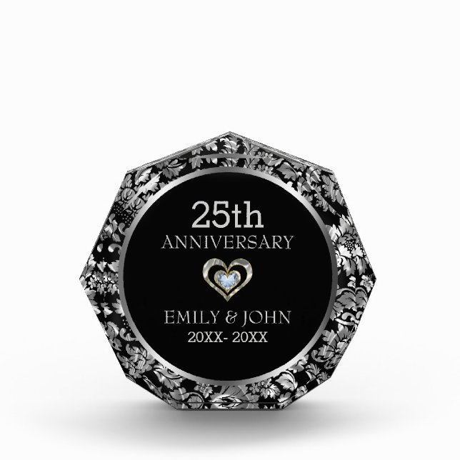 Bloque Para Fotos Damasco floral plateado (Anverso)