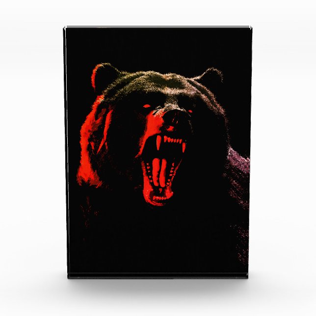Bloque Para Fotos Dark Wild Bear Portrait in Dramatic Lighting (Anverso)