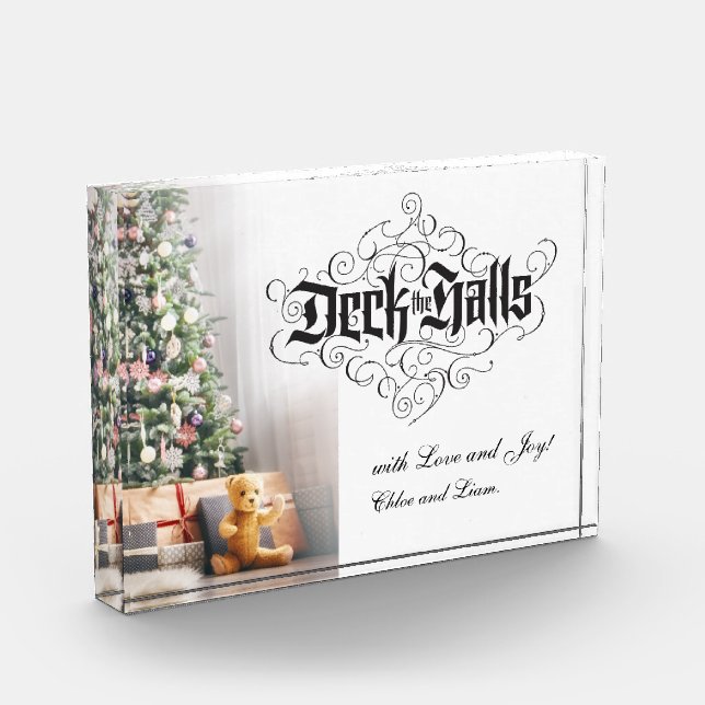 Bloque Para Fotos Deck the Halls Moderna Navidades Personalizar (Izquierda)