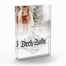 Bloque Para Fotos Deck the Halls Personalizares Navidades Black Lett