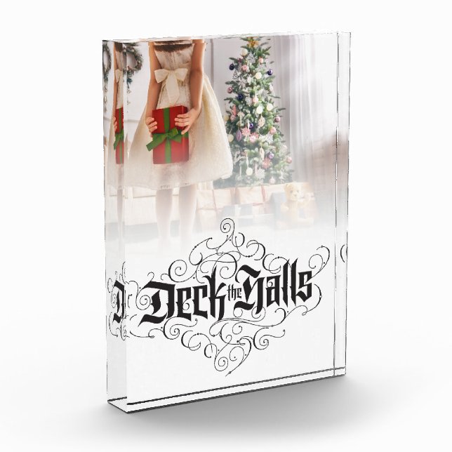 Bloque Para Fotos Deck the Halls Personalizares Navidades Black Lett (Izquierda)