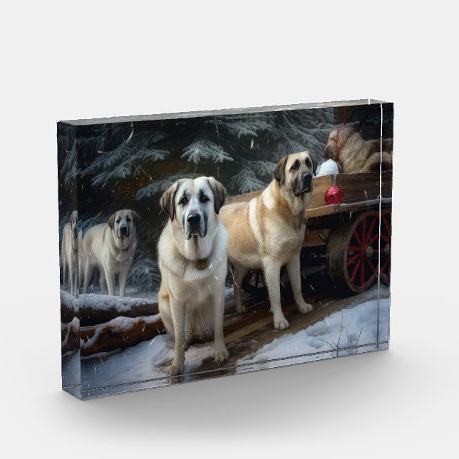 Bloque Para Fotos Decoración de los Navidades del Anatolian Shepherd (Izquierda)