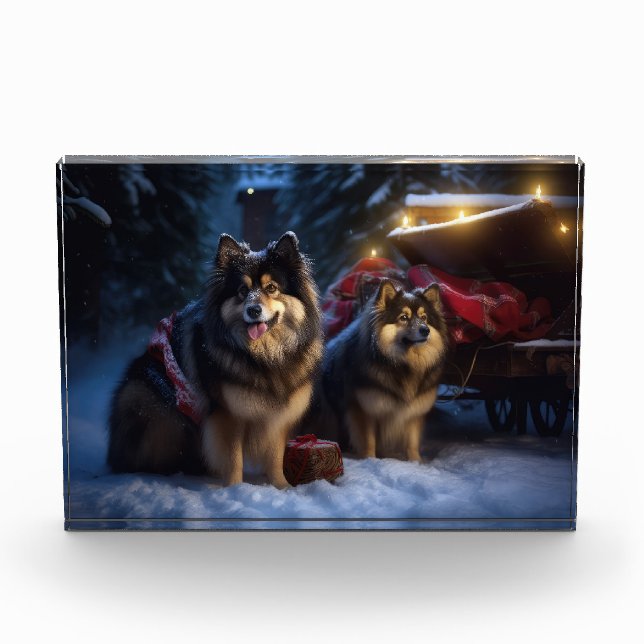 Bloque Para Fotos Decoración de los Navidades finlandeses Lapphund S (Anverso)