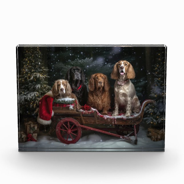Bloque Para Fotos Decoración de Navidades de Cocker Spaniel Snowy Sl (Anverso)