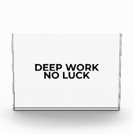 Bloque Para Fotos Deep Work No Luck Minimalist Acrylic Desk Block