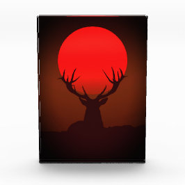 Bloque Para Fotos Deer Silhouette with Fiery Red Sunset