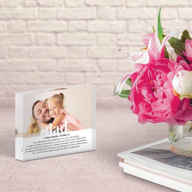 Bloque Para Fotos Definición Moderna y Personalizada de un Papá (Modern Custom Definition of a Dad Photo Block)