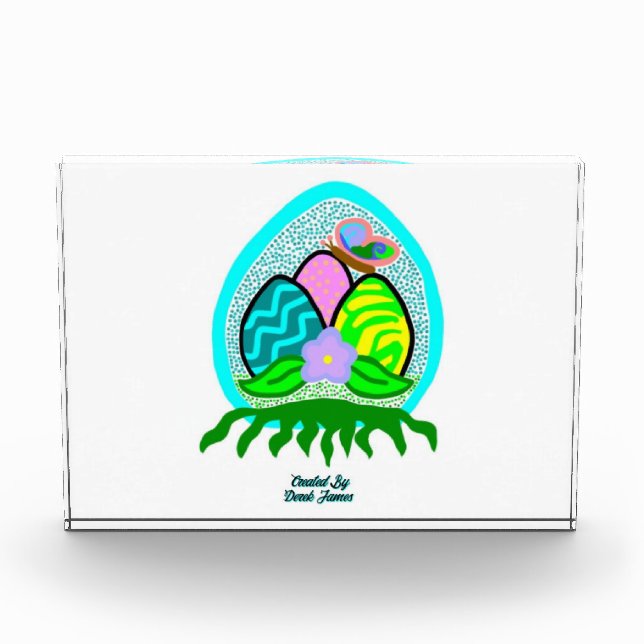 Bloque Para Fotos Delightful Easter Eggs Horizontal Photo Block (Anverso)