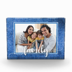 Bloque Para Fotos Denim de superposición de script de FAMILIA