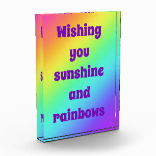 Bloque Para Fotos Deseándote el arcoiris brillante