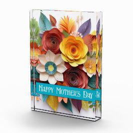 Bloque Para Fotos Día de la Madre Floral de Arte de Papel 3D