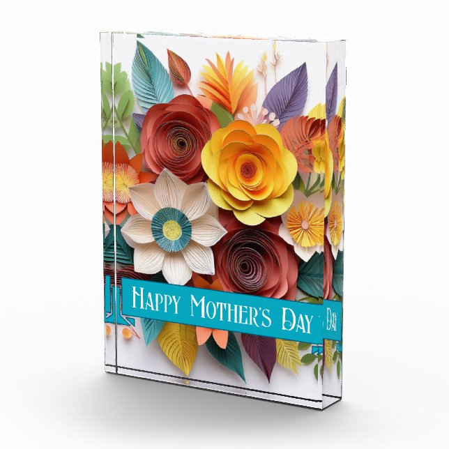 Bloque Para Fotos Día de la Madre Floral de Arte de Papel 3D (Derecha)