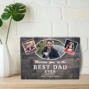 Bloque Para Fotos Día del Mejor Papá de Madera Rústica