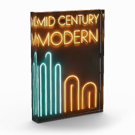 Bloque Para Fotos Diseño de letrero de neón de arte moderno de media